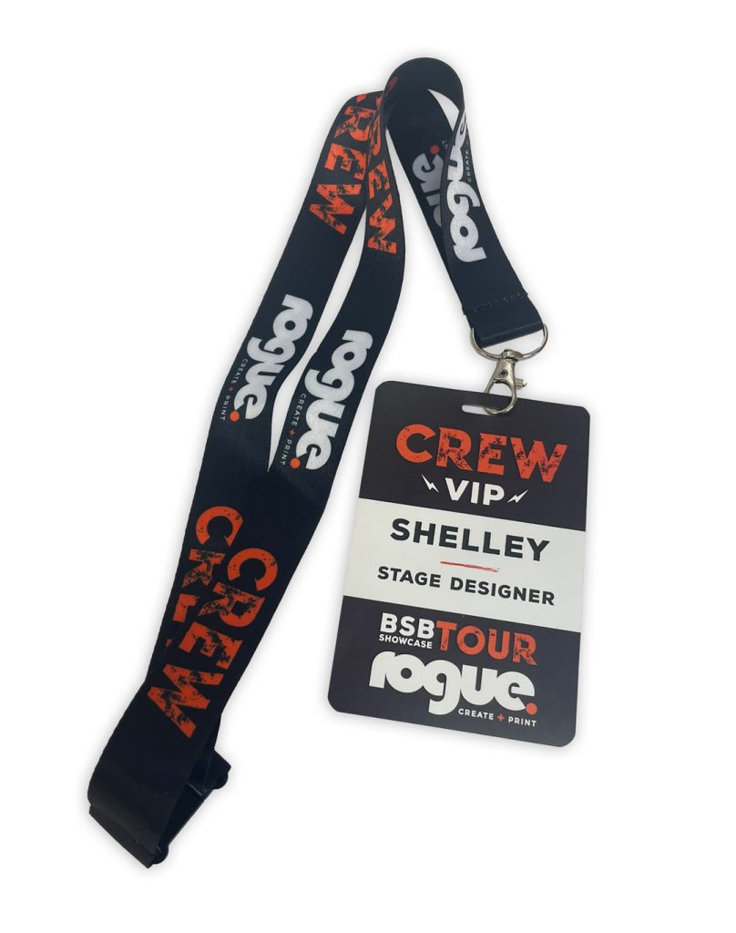Custom Printed Lanyard Rogue Print Rock Star Theme Crew Vip With Lanyard Card