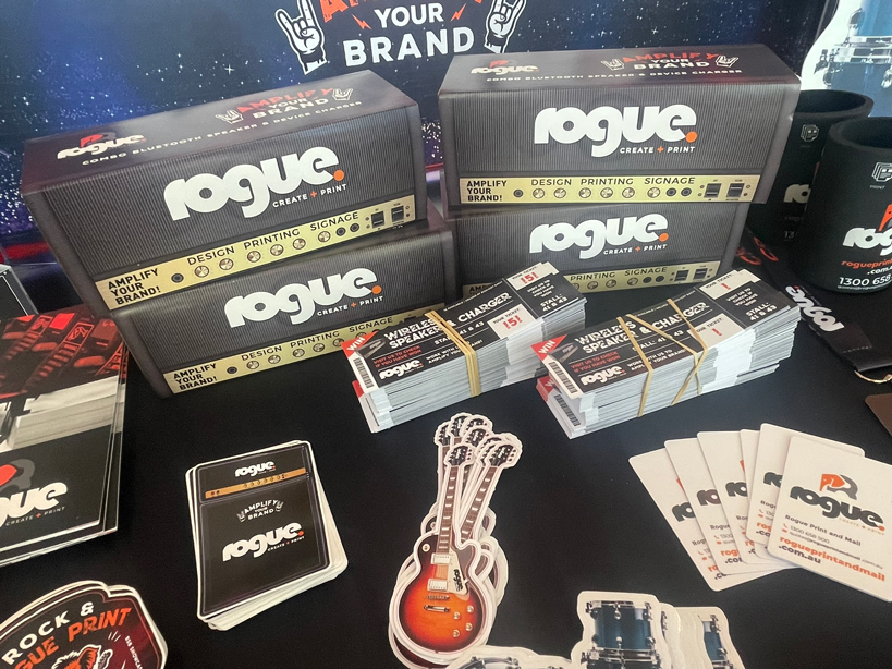 Rogue Print Themed Booth With Stickers Pvc Cards Speakers Tickets